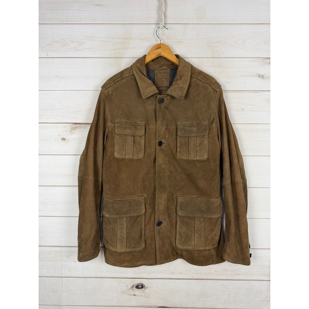 GMS-75 for Axel's Vail Colorado Field Jacket Mens XL Brown Suede Leather Italy
